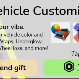 Roblox | Vehicle Customization - Brookhaven | 500 Robux | Game: Other