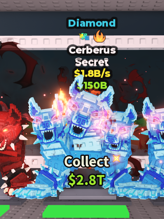 🍔NO TACO🍔 DIAMOND Cerberus 💵 1.8B/s 💵 Glitched + Fire Traits ⭐ YOU GET THE ONE IN PICTURE ✅ 500+ Orders ✅ TOP SELLER ✅ GamerTagz
