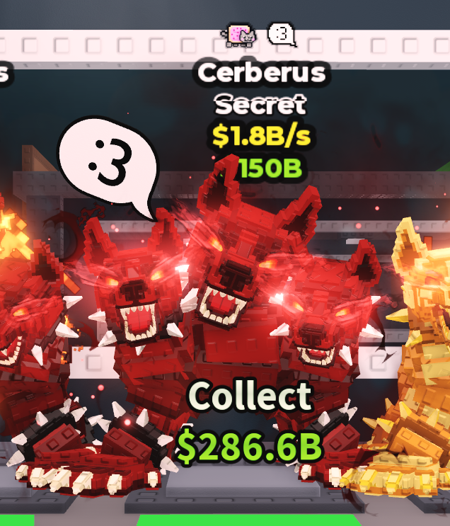 🍔NO TACO🍔 Cerberus 💵 1.8B/s 💵 Nyan + :3 Traits ⭐ YOU GET THE ONE IN PICTURE ✅ 500+ Orders ✅ TOP SELLER ✅ GamerTagz