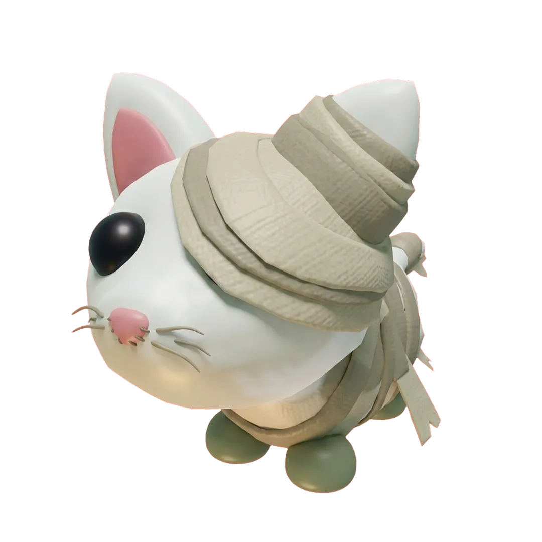 Halloween White Mummy Cat