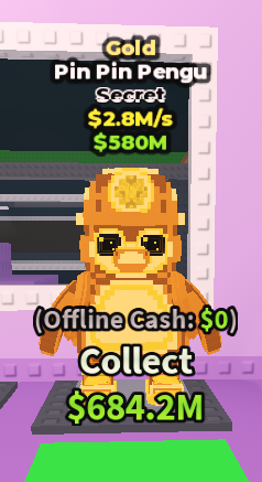 Pin Pin Pengu - ⭐Gold⭐- Secret - 2.8M/s [🚀Fast Delivery]