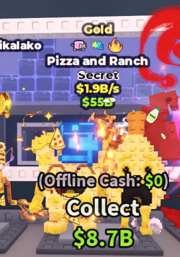GOLD PIZZA AND RANCH 1.9B/S (FIRE + 2 TRAITS) – STEAL A BRAINROT – FAST DELIVERY & TRUSTED #Q4ZR9M
