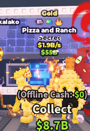 GOLD PIZZA AND RANCH 1.9B/S (FIRE + 2 TRAITS) – STEAL A BRAINROT – FAST DELIVERY & TRUSTED #Q4ZR9M
