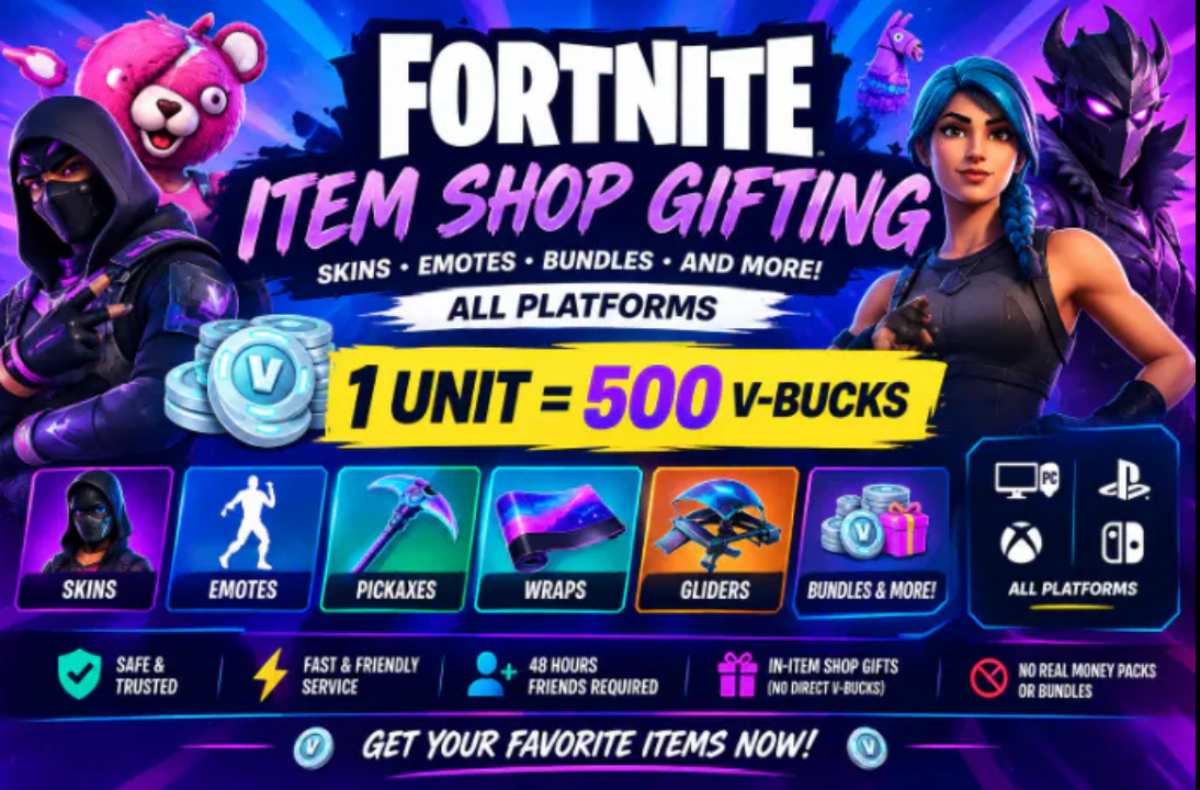 💝 Fortnite Item Shop Skins/Emotes/Bundles Gift | All Platforms | 500 VBucks