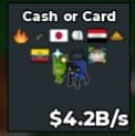 BS12460 Cash or Card 3 Flags Trait Clean 4.2B/s