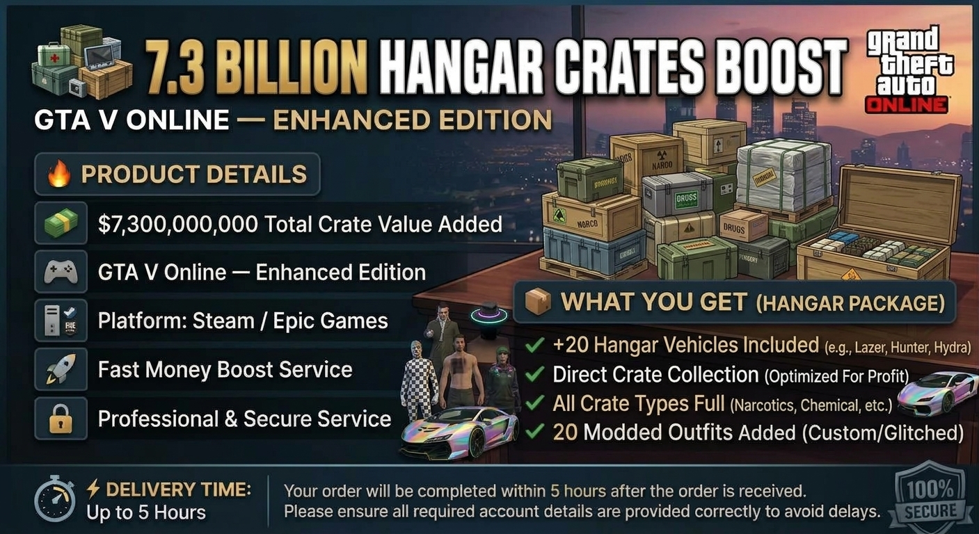 29M Pure Cash 7.3B IN HANGAR CRATES • 200 MODDED CARS + 20 MODDED OUTFITS  Legacy • Steam/Epic • GTA V Online 💸 Money Boost