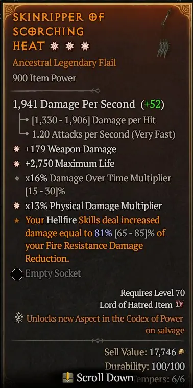 ✧・゚:*✧ Diablo 4 Items - Legendary Flail (3GA, Weap, Life, Phys Dmg) ✧・゚:*✧ Steal it Now ✧・゚:*✧
