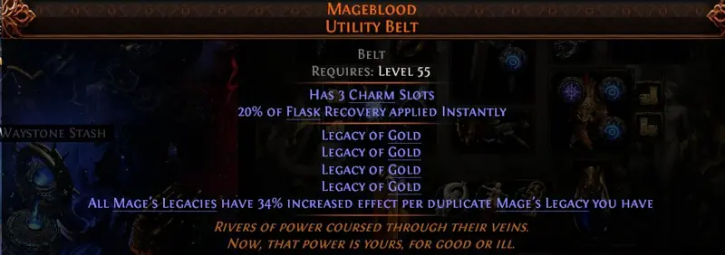 ✧･ﾟ:*✧ Path of Exile 2 Mageblood Utility Belt ✧･ﾟ:*✧ Save Instanly ✧･ﾟ:*✧