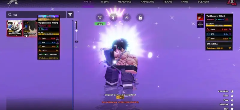 ✧・゚:*✧ Roblox Anime Vanguards: SHINY TOJI UNOB EVO Level 60 Item ✧・゚:*✧ Unalive Prices Only ✧・゚:*✧