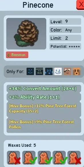 ✧・゚:*✧ Roblox Bee Swarm Simulator | Pinecone Item ✧・゚:*✧ Dont miss out ✧・゚:*✧