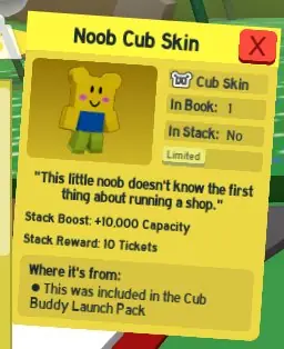 ✧・゚:*✧ Roblox Bee Swarm Simulator | Noob Cub Item ✧・゚:*✧ don’t miss out ✧・゚:*✧