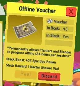 ✧・゚:*✧ Roblox Bee Swarm Simulator - Offline Voucher Item ✧・゚:*✧ Miss it & regret it ✧・゚:*✧