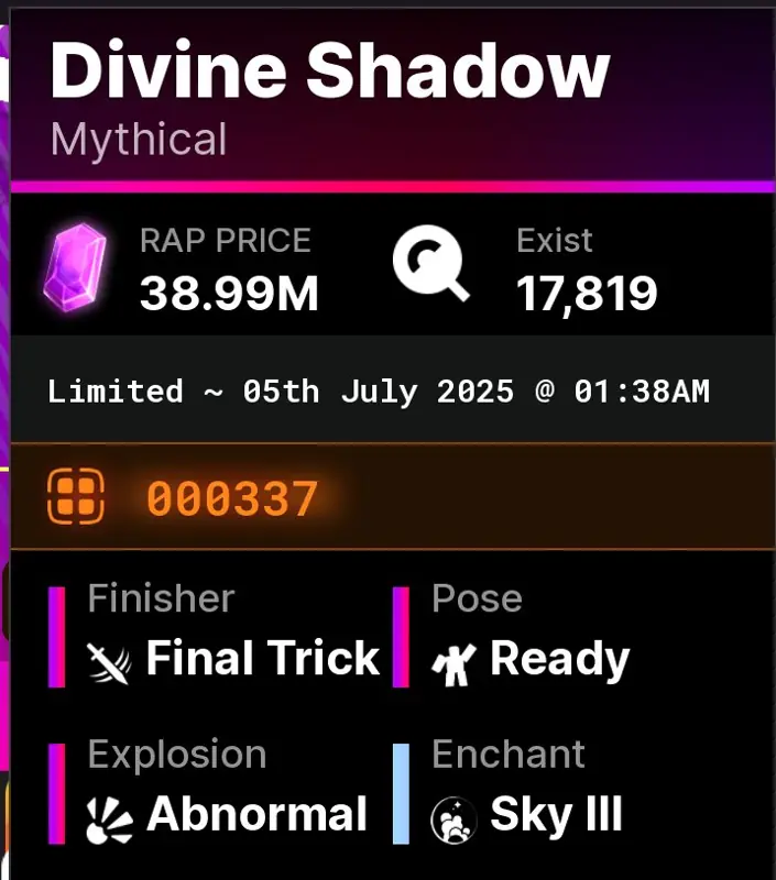 ✧･ﾟ:*✧ Roblox Death Ball: Divine Shadow Item ✧･ﾟ:*✧ Offer alert ✧･ﾟ:*✧