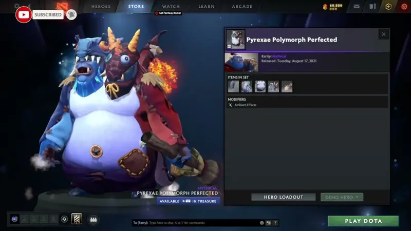 ✧･ﾟ:*✧ Dota 2 Items: Pyrexae Polymorph Perfected Cache 2021 (Not Unpacked) - Ogre Magi Outfit - Gift (30 Days) ✧･ﾟ:*✧ Tap. Pay. Peace. ✧･ﾟ:*✧