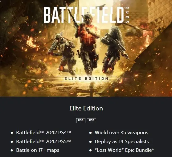 ✧・゚:*✧ Battlefield 2042 Elite Edition PS4/PS5 (Turkey) ✧・゚:*✧ Click Now. Think Never. ✧・゚:*✧