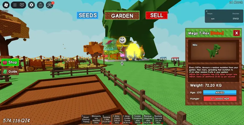✧・゚:*✧ Roblox Grow a Garden Mega Huge T-Rex ✧・゚:*✧ Click Now. Think Never. ✧・゚:*✧