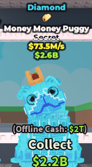 ✨ 73.5M/s 💎 Diamond Money Money Puggy - 1 Trait Secret | Steal A Brainrot ⚡ FAST DELIVERY⚡