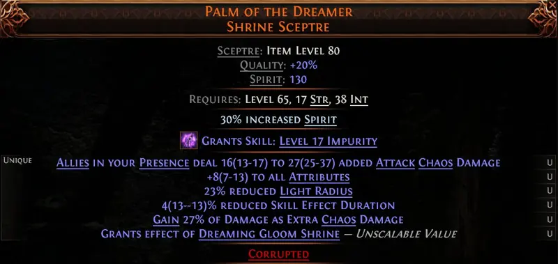 ✧・゚:*✧ Path of Exile 2 Items: Palm of the Dreamer Sceptre (Legacy, 2 aug sockets) ✧・゚:*✧ Today’s Exclusive ✧・゚:*✧