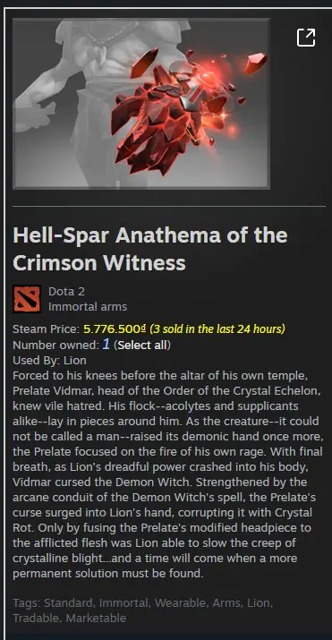 ✧・゚:*✧ Dota 2 Items - Lion Hell-Spar Anathema of the Crimson Witness ✧・゚:*✧ Now Live ✧・゚:*✧