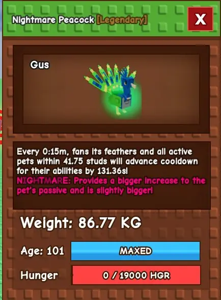 ✧・゚:*✧ Roblox Grow a Garden: Titanic Nightmare Peacock Item ✧・゚:*✧ On huge sale ✧・゚:*✧