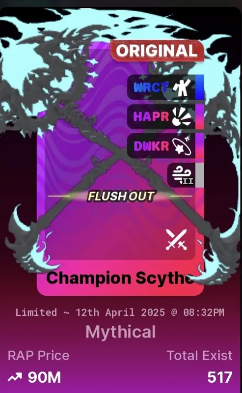 ✧・゚:*✧ Roblox Death Ball: Champion Scythe Item ✧・゚:*✧ Just Released ✧・゚:*✧