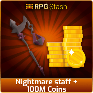 Nightmare staff + 100M Coins [💯1500+ High TLv Acc Trade⚖️] [OSRS] 🏆121K+Feedback Seller✔️