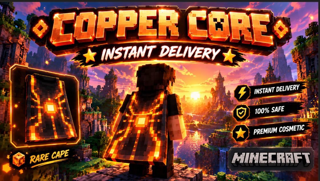 🔥 Copper Core Cape Code | INSTANT DELIVERY ⚡⭐ | Minecraft Cape