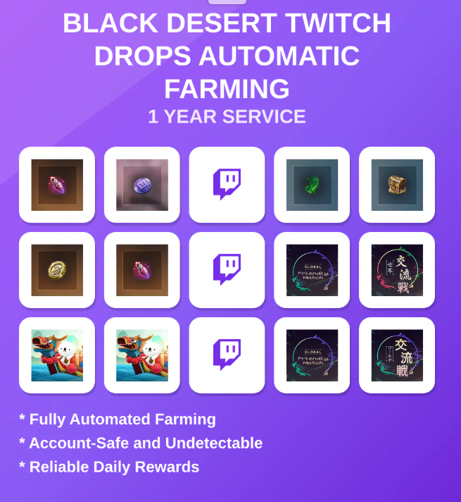 Black Desert Twitch Drops Automatic Farming 1 Year