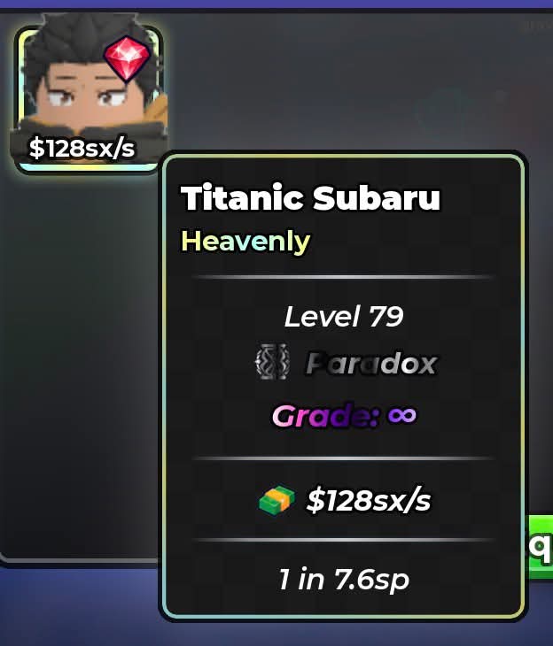 Anime Dice | Titanic Subaru | Heavenly | Paradox | Infinite Grade | 128sx/s | 1 in 7.6 sp