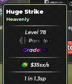 Anime Dice | Huge Strike | Heavenly | Paradox | Infinite Grade | 35sx/s | 1 in 1.3 sp