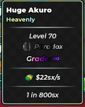 Anime Dice | Huge Akuro | Heavenly | Paradox | Infinite Grade | 22sx/s | 1 in 800 sx