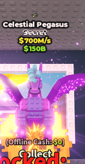 🍔NO TACO🍔 Celestial Pegasus 💵 700M/s 💵 Explosive Trait ⭐ YOU GET THE ONE IN PICTURE ✅ 500+ Orders ✅ TOP SELLER ✅ GamerTagz