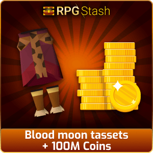Blood moon tassets + 100M Coins [💯1500+ High TLv Acc Trade⚖️] [OSRS] 🏆121K+Feedback Seller✔️