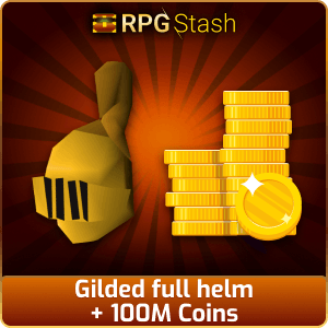 Gilded full helm + 100M Coins [💯1500+ High TLv Acc Trade⚖️] [OSRS] 🏆121K+Feedback Seller✔️