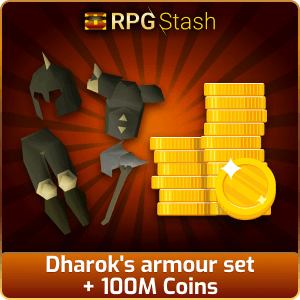Dharok's armour set + 100M Coins [💯1500+ High TLv Acc Trade⚖️] [OSRS] 🏆121K+Feedback Seller✔️