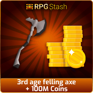 3rd age felling axe + 100M Coins [💯1500+ High TLv Acc Trade⚖️] [OSRS] 🏆121K+Feedback Seller✔️