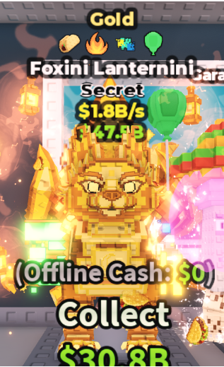 GOLD FOXINI LANTERNINI 1.8B/S (GREEN + 3 TRAITS) – STEAL A BRAINROT – FAST DELIVERY & TRUSTED #F6ZN5P