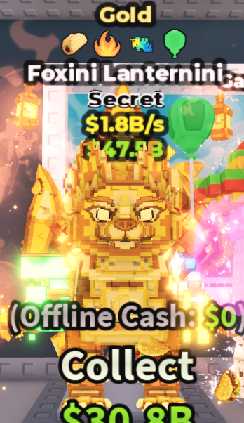 GOLD FOXINI LANTERNINI 1.8B/S (GREEN + 3 TRAITS) – STEAL A BRAINROT – FAST DELIVERY & TRUSTED #F6ZN5P