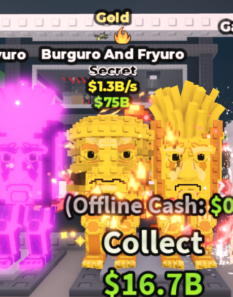 GOLD BURGURO AND FRYURO 1.3B/S (NUCLEAR + FIRE) – STEAL A BRAINROT – FAST DELIVERY & TRUSTED #M6TK2R