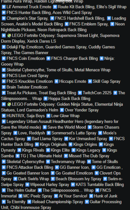 Fortnite Twitch Drops | 104 Items - HERO,5 PICKAXES,15 BACKS,11 WRAPS,24 SPRAYS,33 EMOJI,3 EMOTIONS,3icon,3 LOADING SCREENS,LEGO | Fast Delivery