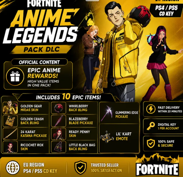 🎮 Fortnite 🎌 Anime Legends Pack DLC | EU PS4 / PS5 CD Key | Fast Delivery ⚡