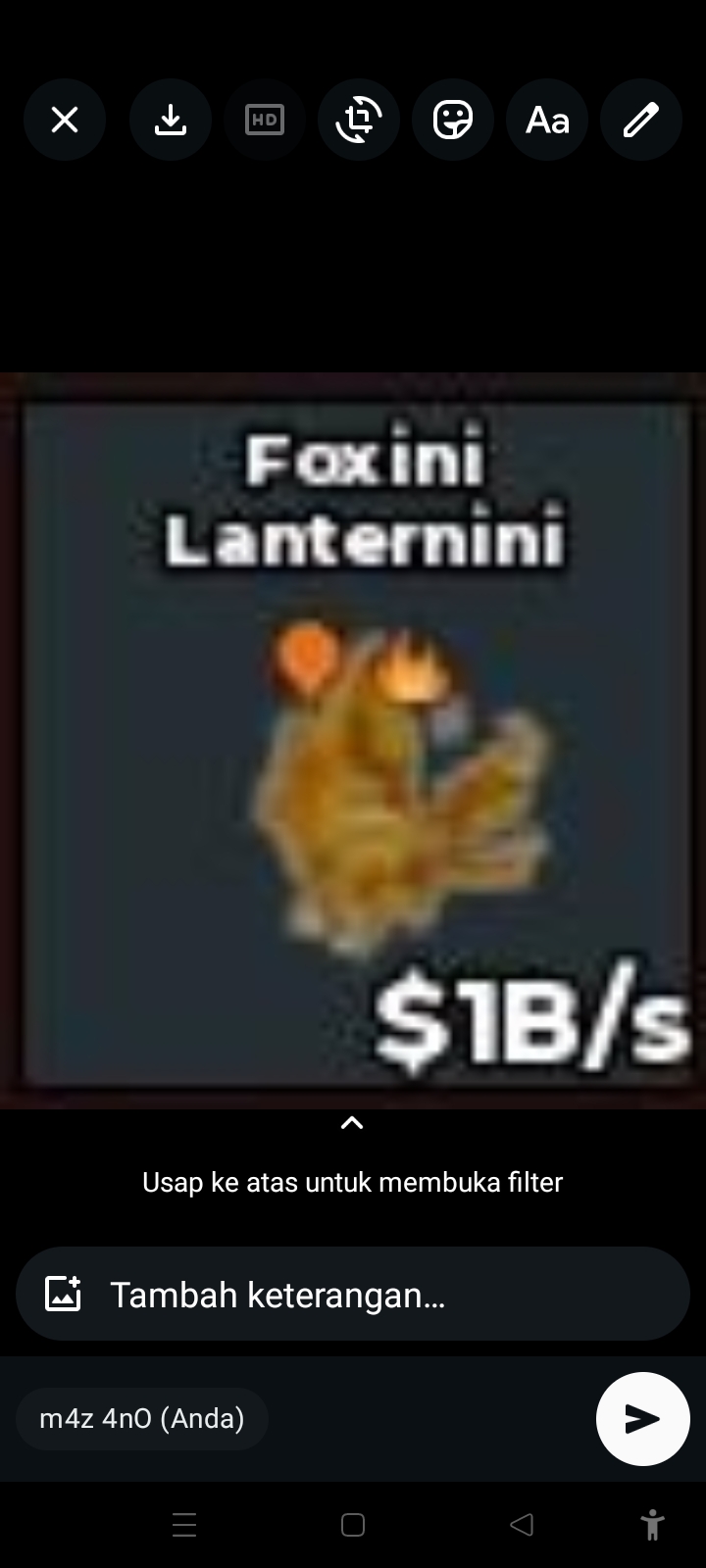 BS12900 Foxini Lanternini TRAIT ORANGE BALLOON AND FIRE Gold 1B/s