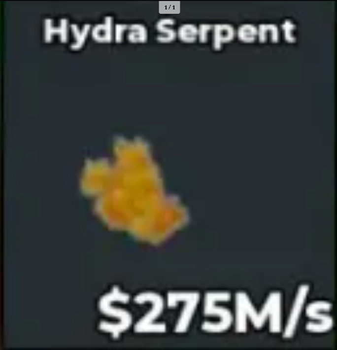 Gold Hydra serpent 275m/s new Brainrot 🎃 Instant Delivery