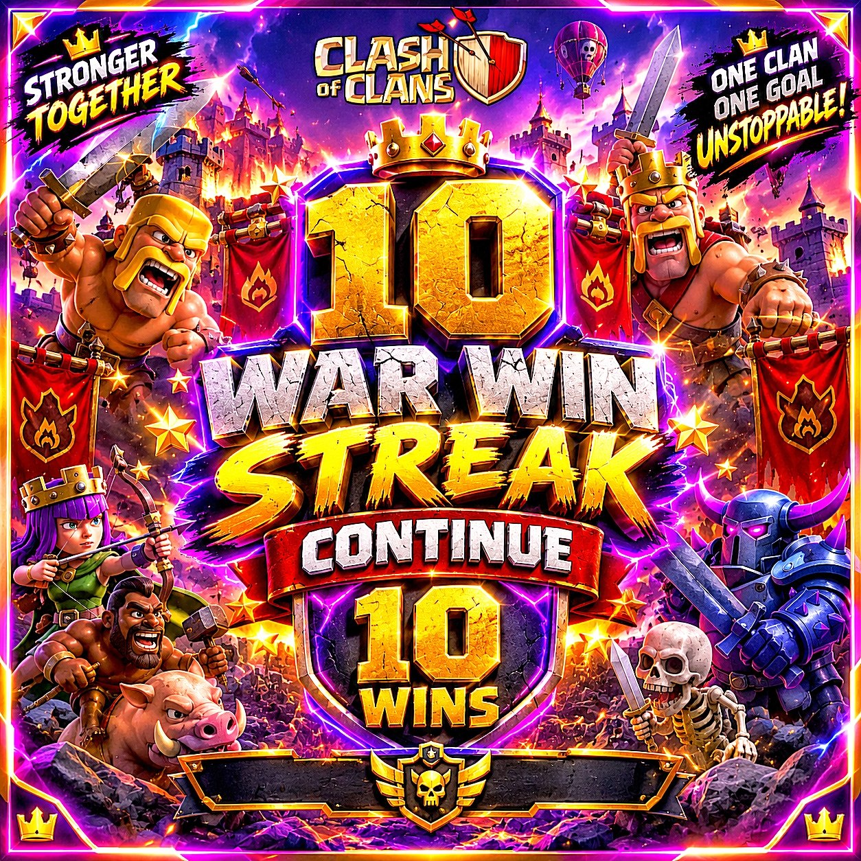 💥 10 WAR WIN STREAK ❣️ IN YOUR CLAN ❤🔥 FAST DELIVERY 🚚