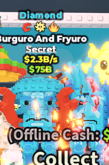 DIAMOND BURGURO AND FRYURO 2.3B/S (SUN + 2 TRAITS) – STEAL A BRAINROT – FAST DELIVERY & TRUSTED #M3QX6V