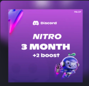 3 Months Nitro Premium +2 Boost 🟪