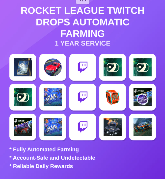 Rocket League Twitch Drops Automatic Farming 1 Year