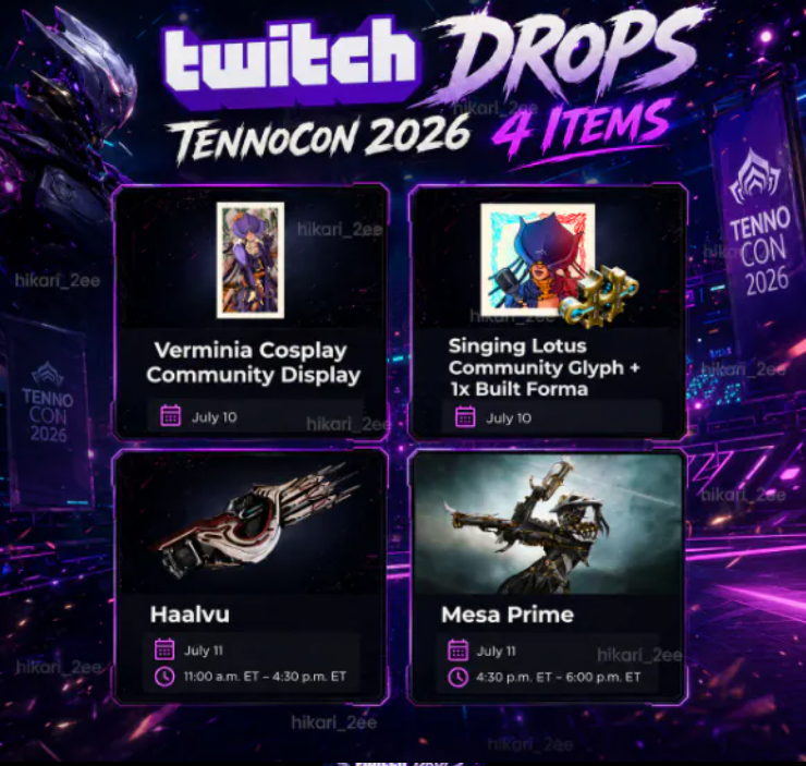 ✅MESA PRIME+1 FORMA✅TennoCon 2026 TWITCH DROPS✅