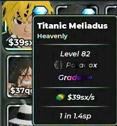Anime Dice | Titanic Meliadus | Parafox | Infinite Grade | 39sx/s | 1 in 1.4 sp