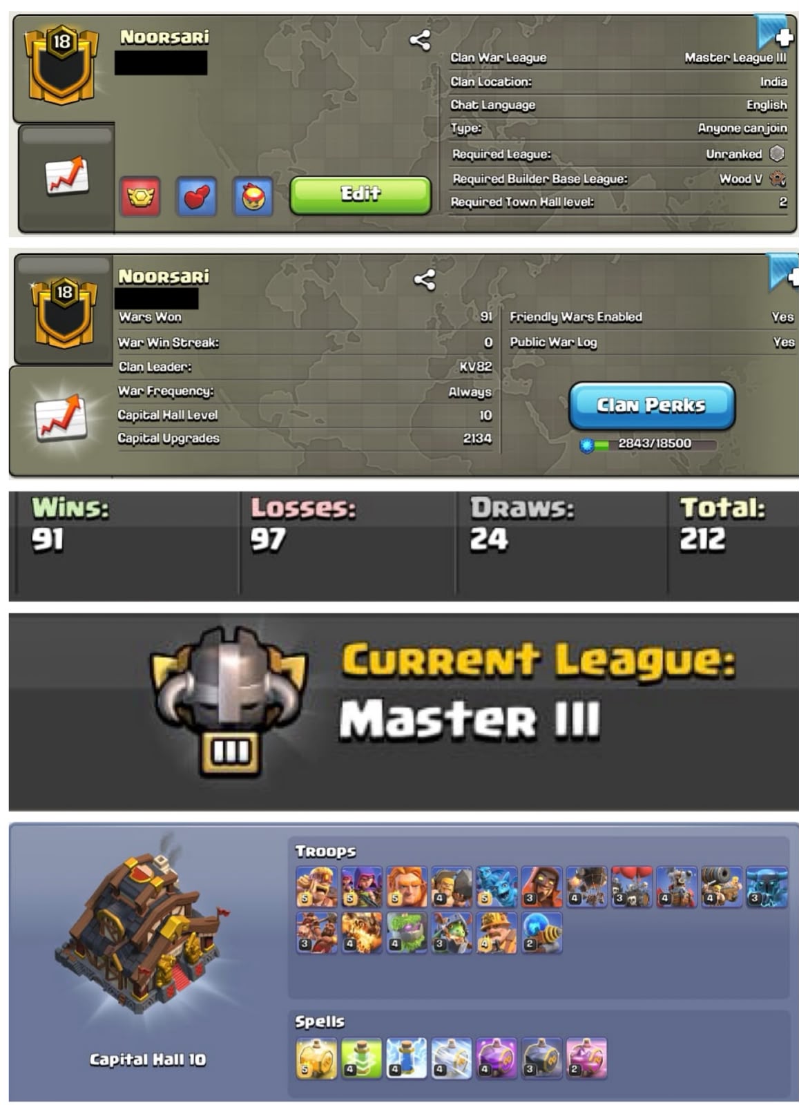 MASTER 3 + CC : 10 || NAME : Noorsari || LVL 18.2 || W-L-T-D : 91-97-24-212